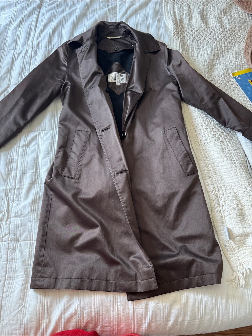 bill blass Chocolate Brown Lightweight Trench Coat. Vintage